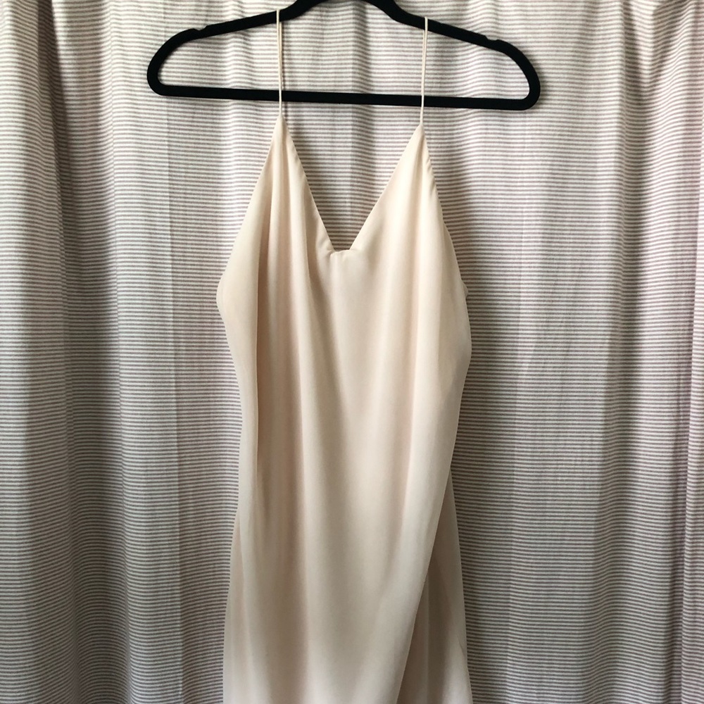 Blush lined mini dress